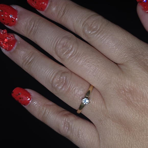 Jewelry - Vintage 14k White And Yellow Gold Solitaire Round Diamond Engagement Ring